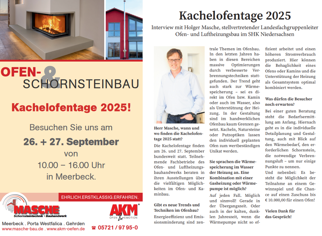 Kachelofentage vom 26.09.2025 bis 27.09.2025