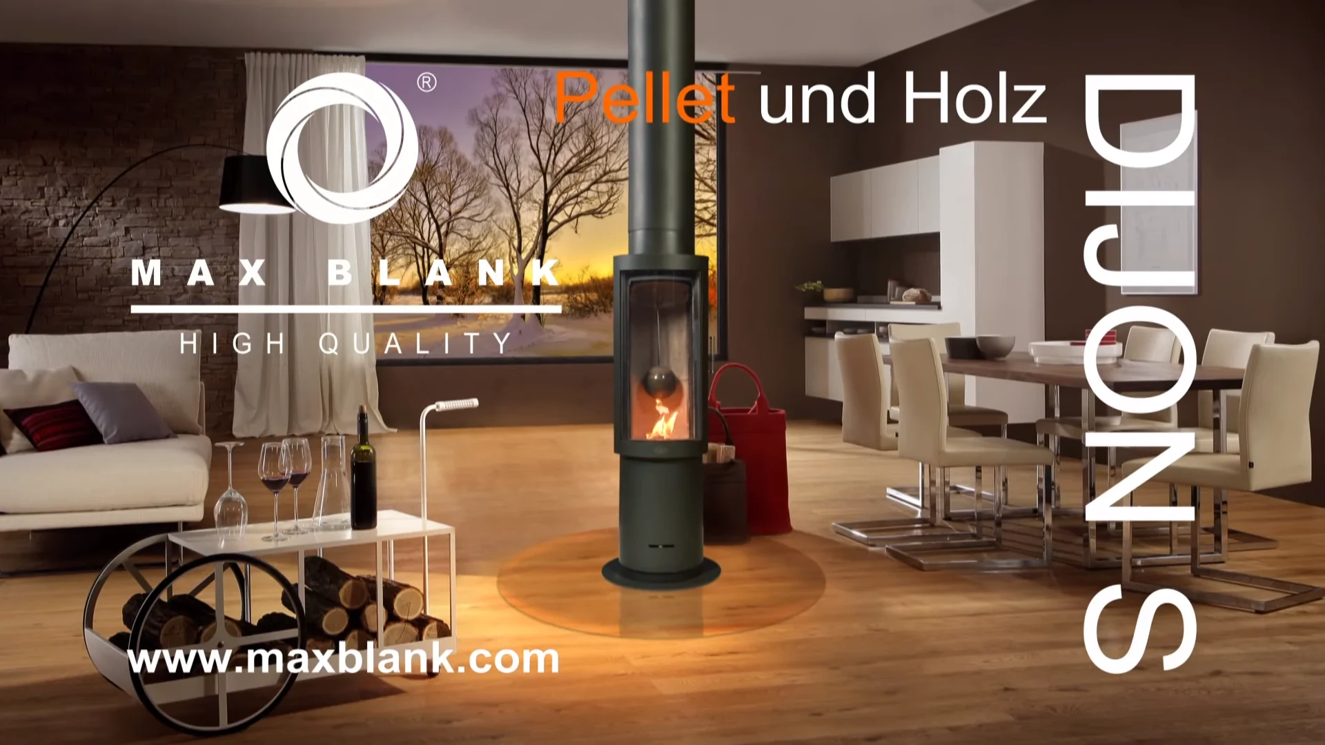 Max Blank Kaminofen Dijon S mit Pelletkassette