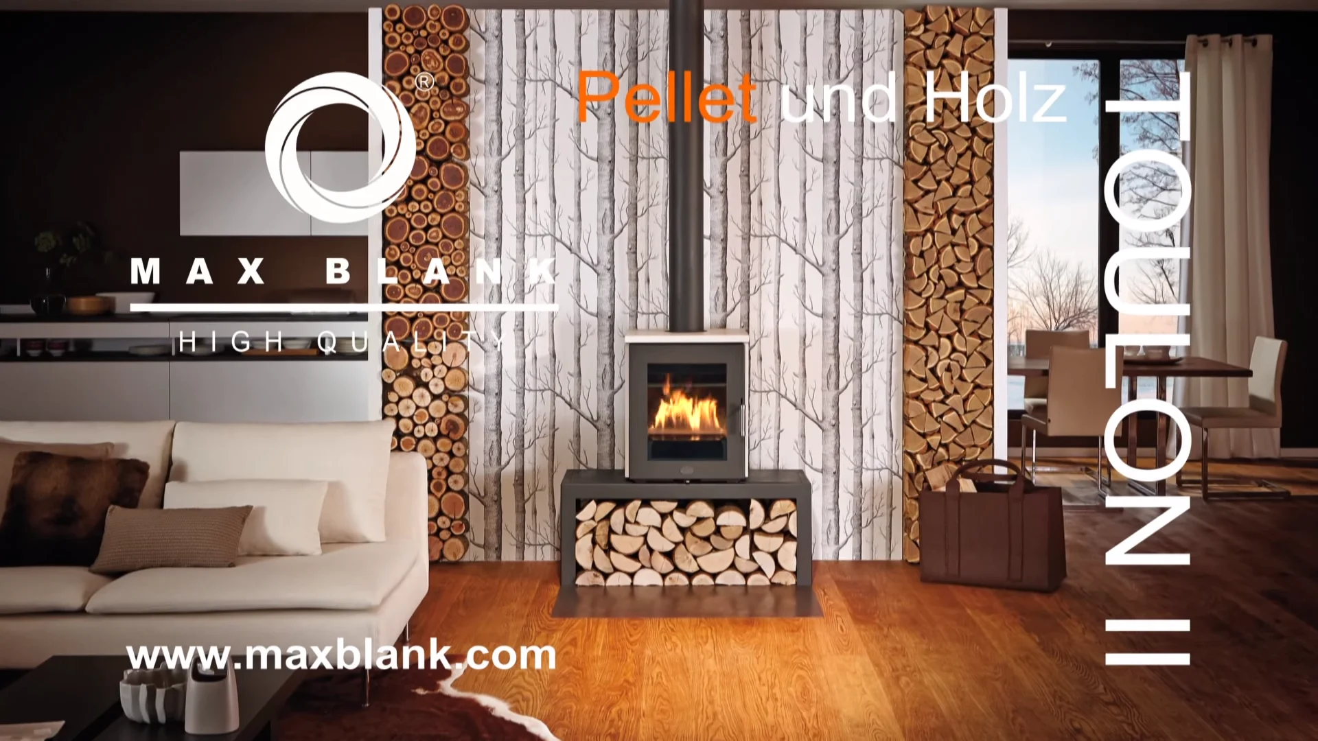 Max Blank Kaminofen Toulon II mit Bank und Holzfach